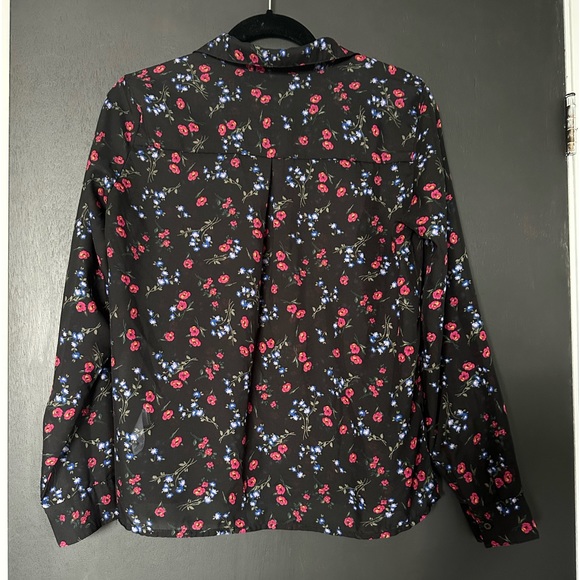 Dynamite Button-Up Semi-Sheer Floral Top - Size Small. - Picture 6 of 7